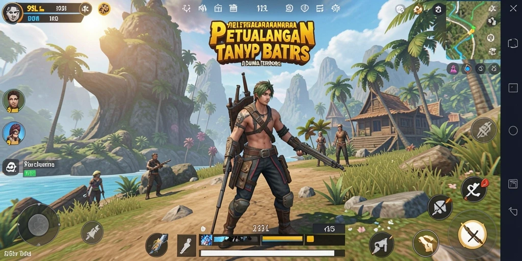 Screenshot gameplay 9SL menampilkan keindahan dunia terbuka yang luas.