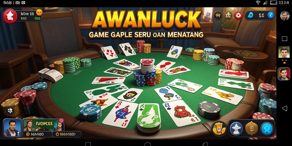 Tampilan gameplay seru dari AWANLUCK, permainan Gaple yang mengasyikkan.
