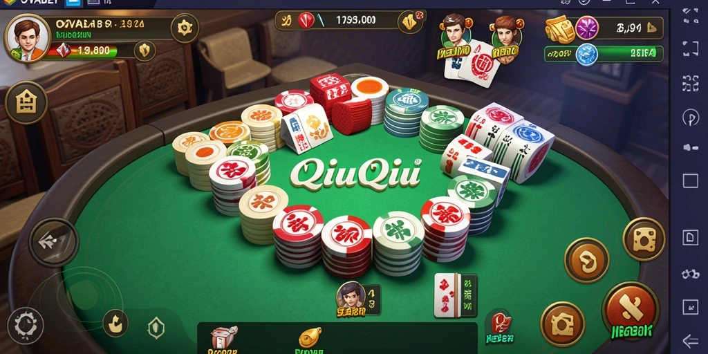 Tangkapan layar utama OVABET yang menunjukkan gameplay QiuQiu yang mendebarkan.