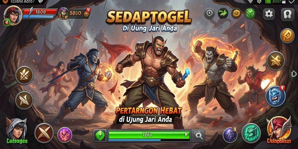 Tampilan gameplay SEDAPTOGEL yang mengesankan selama pertarungan.