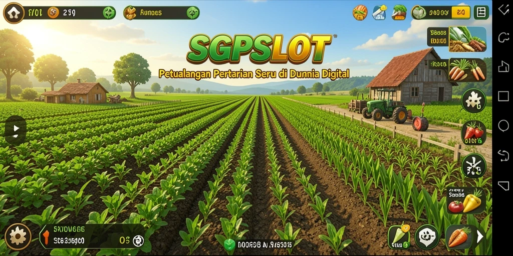 Tampilan gameplay SGPSLOT dengan aktivitas bertani yang menyenangkan.