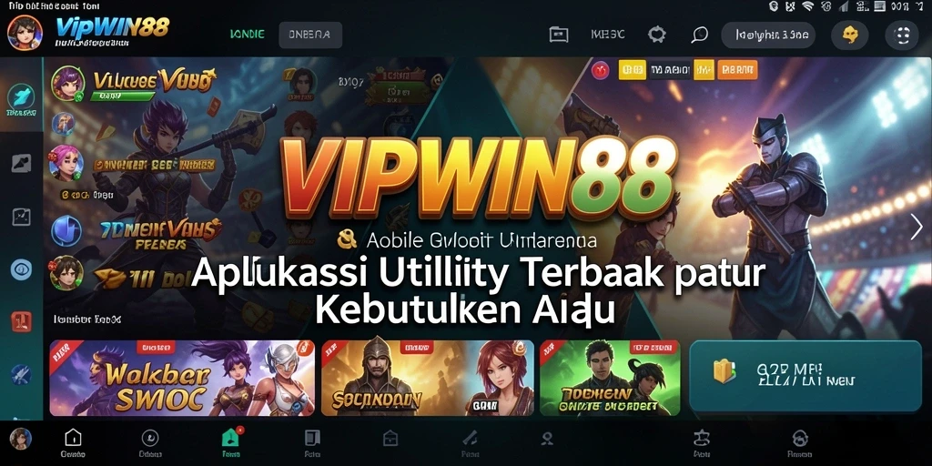 Tampilan antarmuka aplikasi VIPWIN88 yang sederhana dan fungsional.